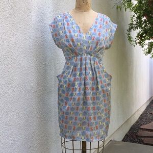 Vintage adorable owl print dress